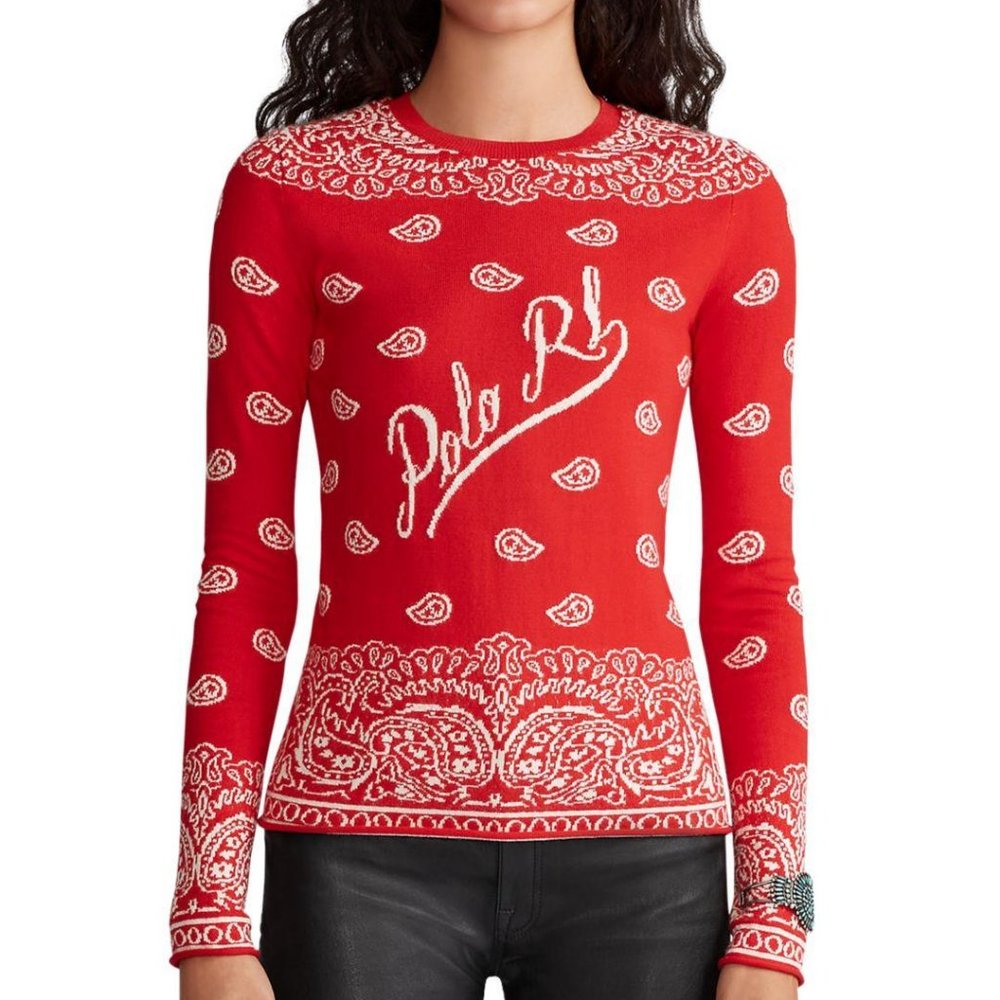 NWT Polo Ralph Lauren Bandanna Crewneck Sweater XS